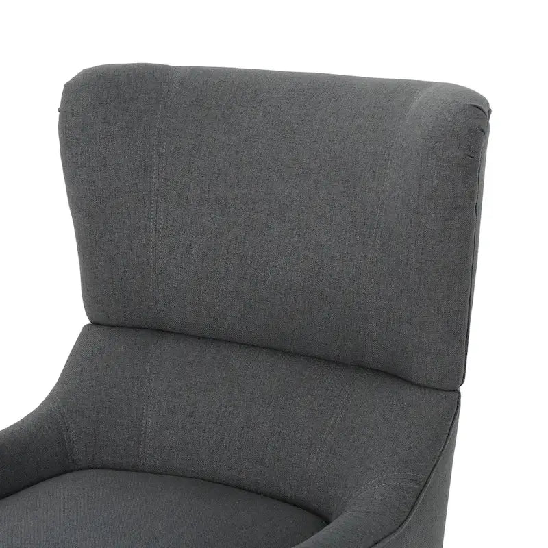 Charcoal 27 High Back Accent Chair with Wing Back and Birch Legs