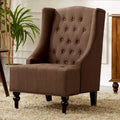 Ohrensessel mit Massivholzgestell, Sessel im Mid-Century-Modern-Stil, Akzentsessel mit extra dicker Rückenlehne
