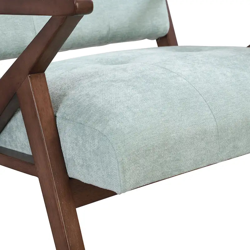 Poltrona d'accento Mid-Century Modern da 30 pollici con cuscini morbidi, braccioli angolati e robusta struttura in legno massello