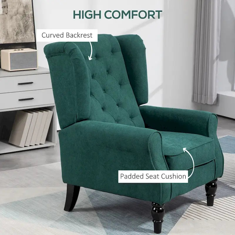 Dark Green Modern 29.3 High Back Accent Chair