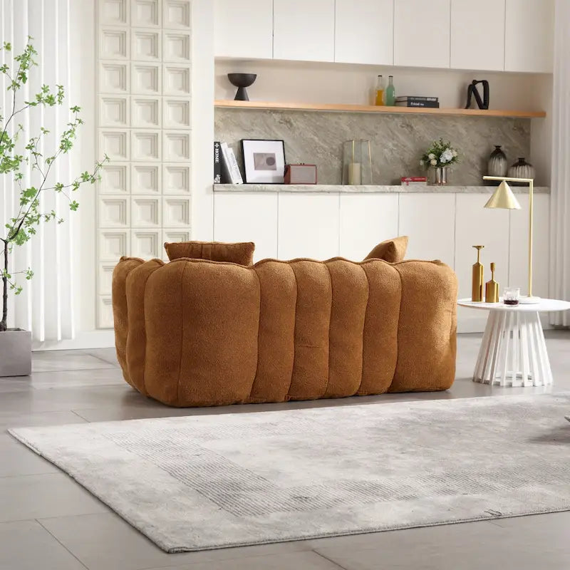 Divanetto moderno giallo in ciniglia da 65