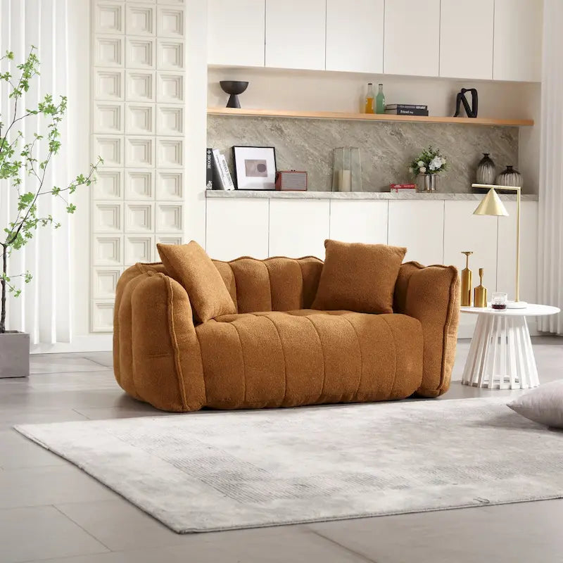 Divanetto moderno giallo in ciniglia da 65