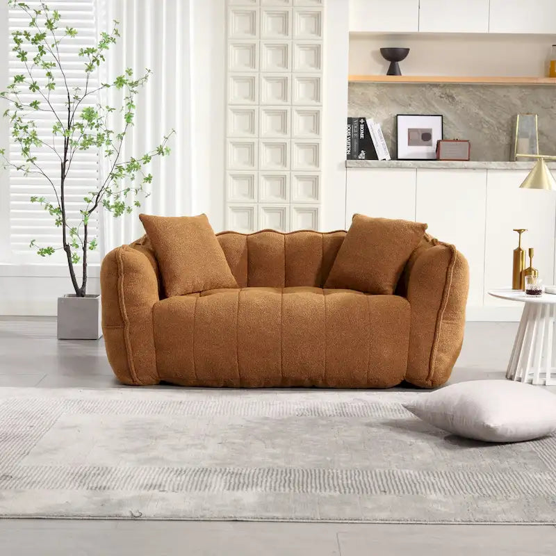 Divanetto moderno giallo in ciniglia da 65