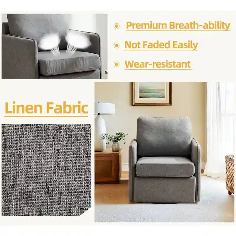 Swivel Accent Chair,Comfy Single Sofa Chair with Storage,Arm Chair