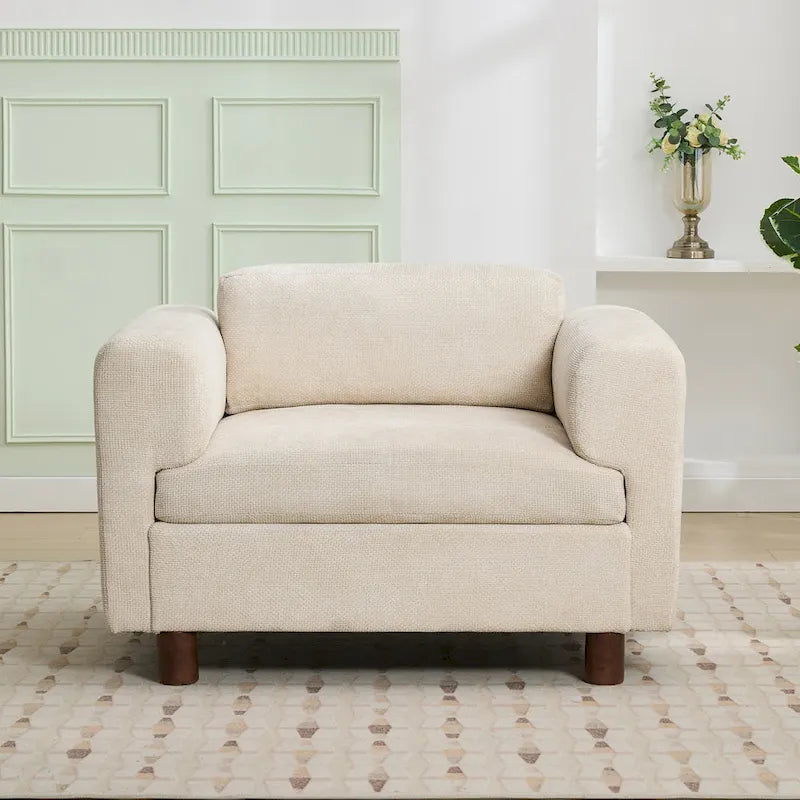 Poltrona moderna oversize comoda poltrona per camera da letto ufficio appartamento, tessuto in velluto intrecciato