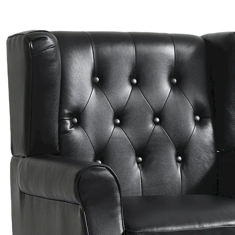 Set di 2 Poltrone Accent Vegane Imbottite con Bottoni