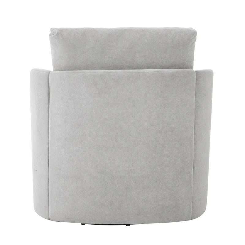 Poltrona a botte girevole a 360° in ciniglia con design ergonomico curvo e capacità di carico di 200 kg