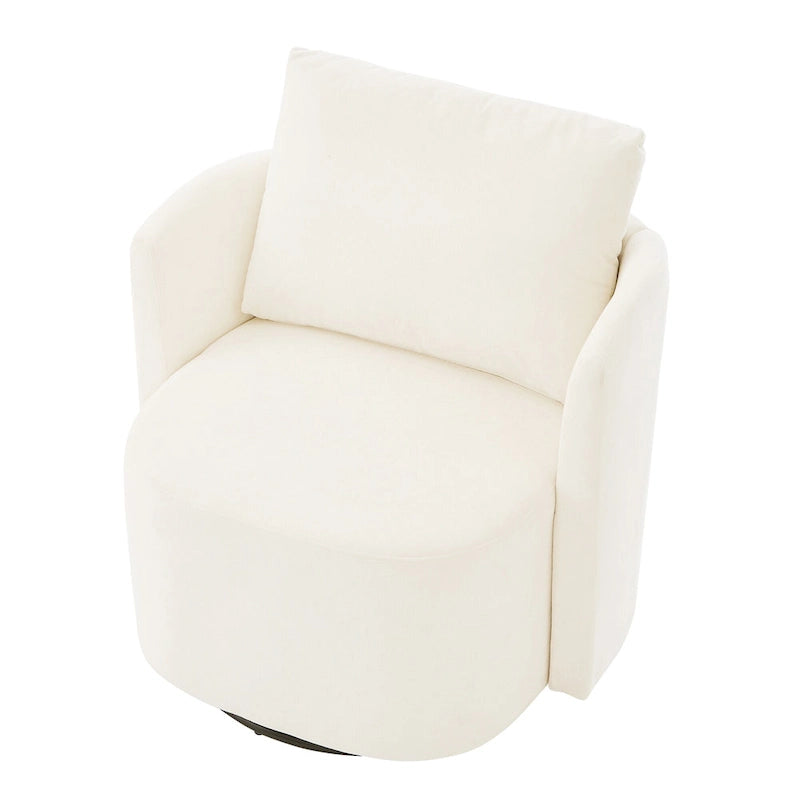 Poltrona a botte girevole a 360° in ciniglia con design ergonomico curvo e capacità di carico di 200 kg