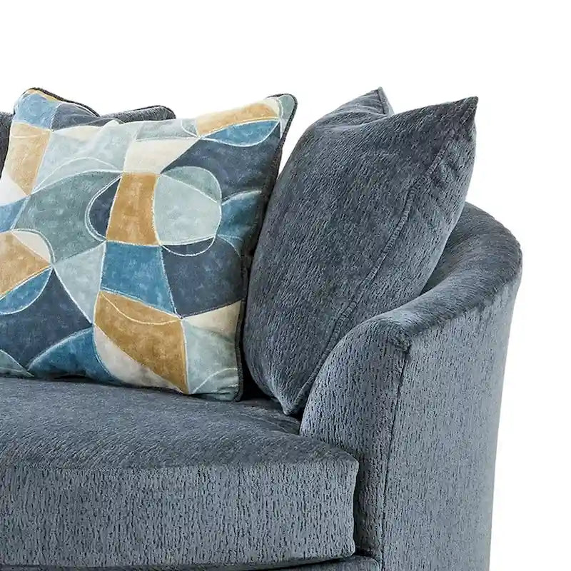 Poltrona oversize Maxo Accent, 56 pollici, girevole a 360°, 3 cuscini decorativi, blu