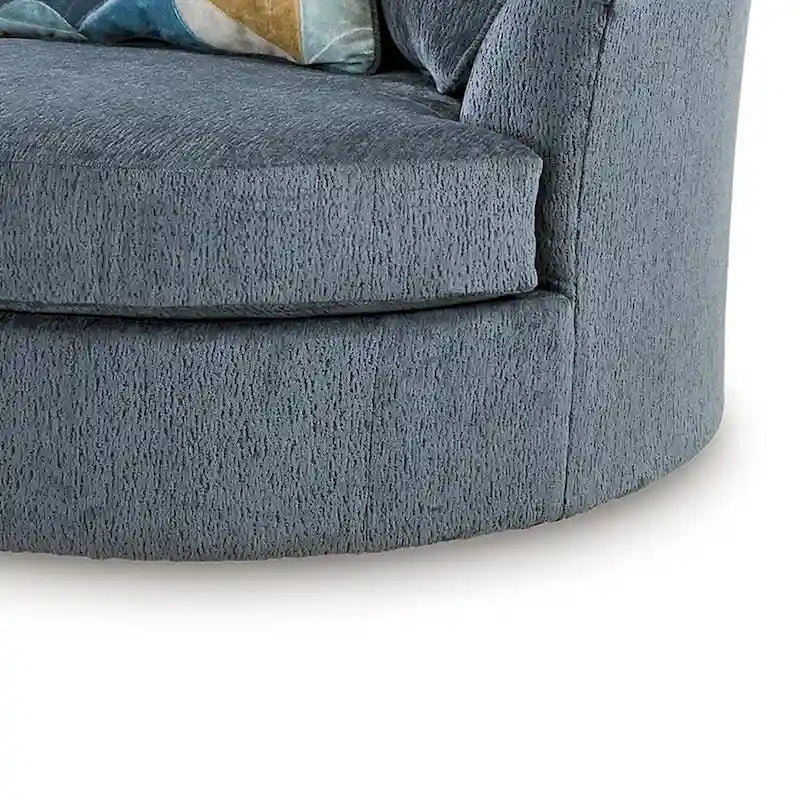 Poltrona oversize Maxo Accent, 56 pollici, girevole a 360°, 3 cuscini decorativi, blu
