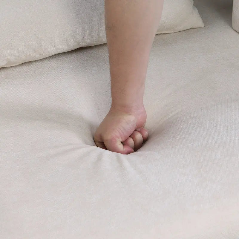 Poltrona Oversize in Poliestere con Contenitore, Bracciolo Asimmetrico e Design Moderno di Metà Secolo, Capacità 102 kg