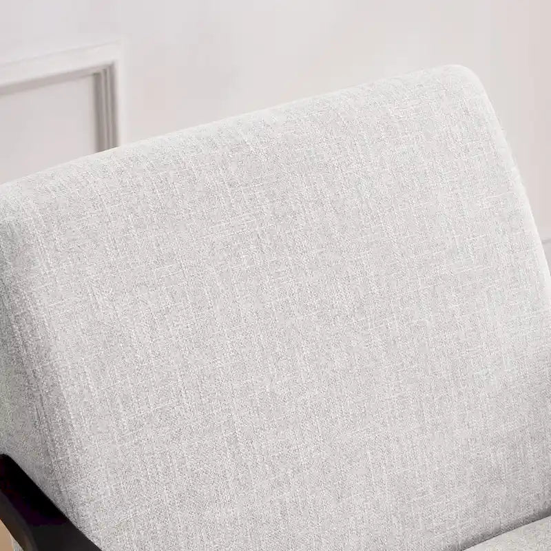 Poltrona imbottita Mid Century da 27.7 con struttura in legno massello e pouf