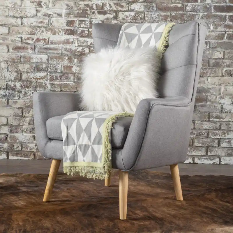 Grey 32.5 High Back Wingback Chair