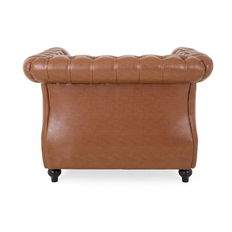 PU Tufted Accent Chair with Chesterfield Design