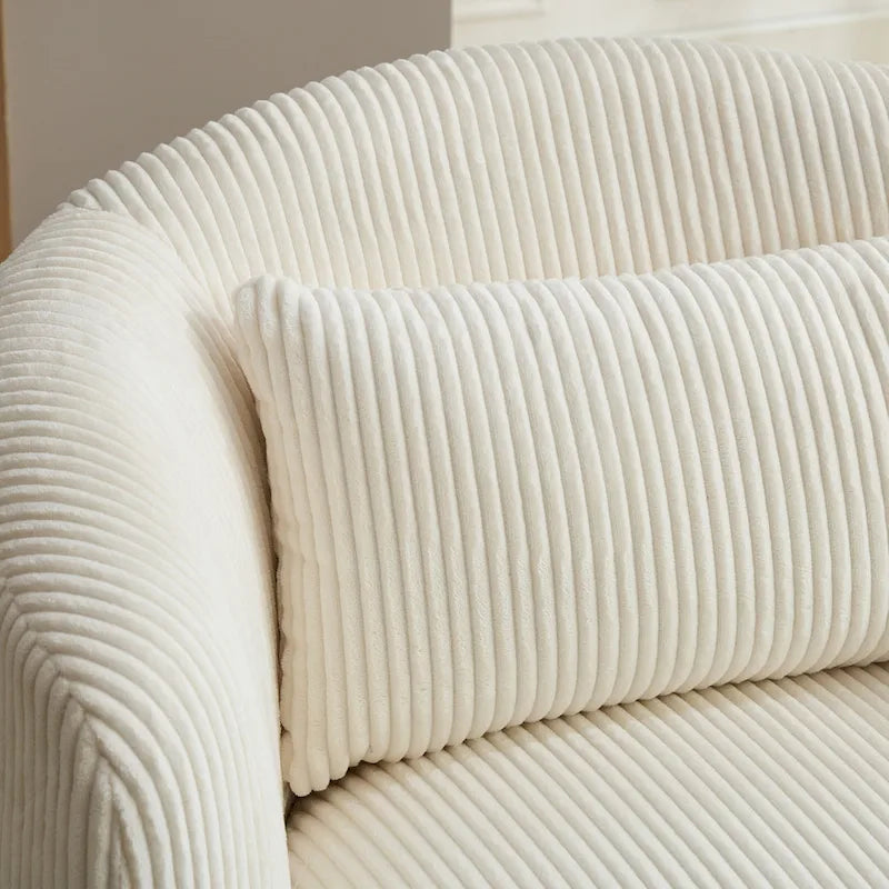 Drehbarer Cord-Sessel im Fassdesign