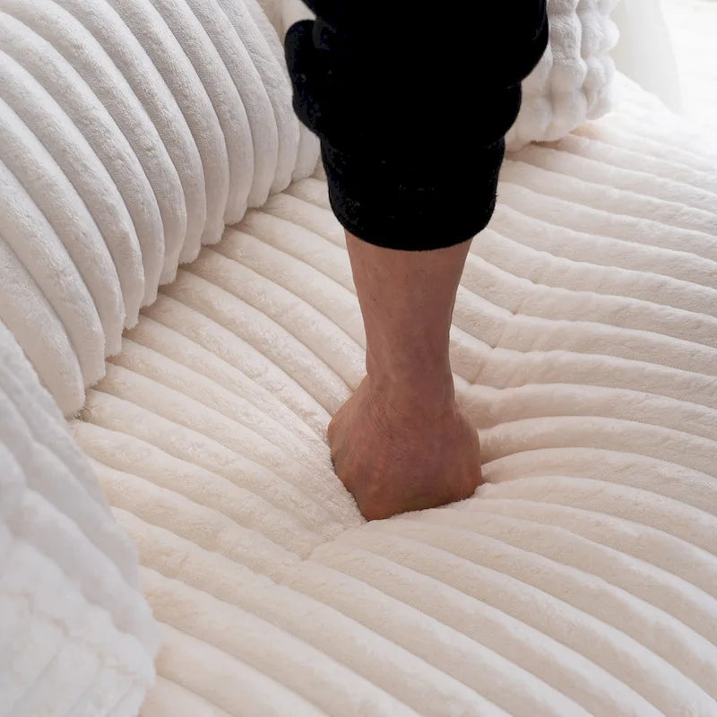 Poltrona girevole a 360 gradi, di grandi dimensioni, moderna e morbida, in velluto a coste, a forma di botte, per soggiorno e camera da letto, con cuscini
