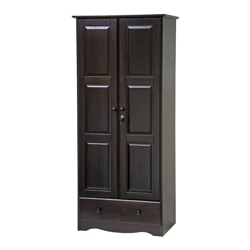 Guardaroba Flessibile in Legno Massello al 100% con Pomelli in Metallo o Legno