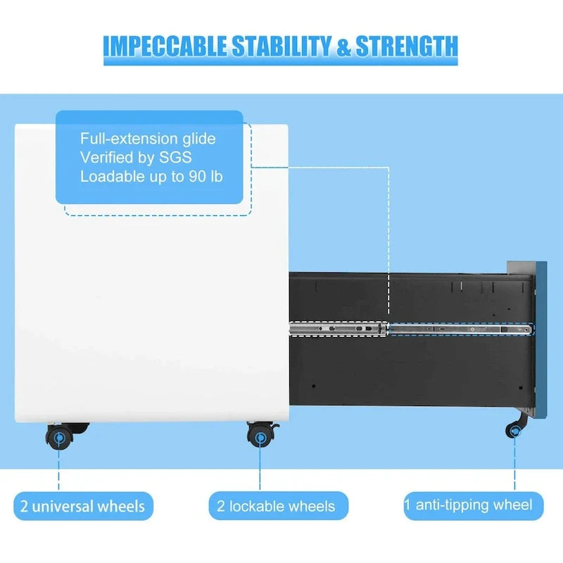 Classificatore verticale/mobile a 3 cassetti per ufficio domestico