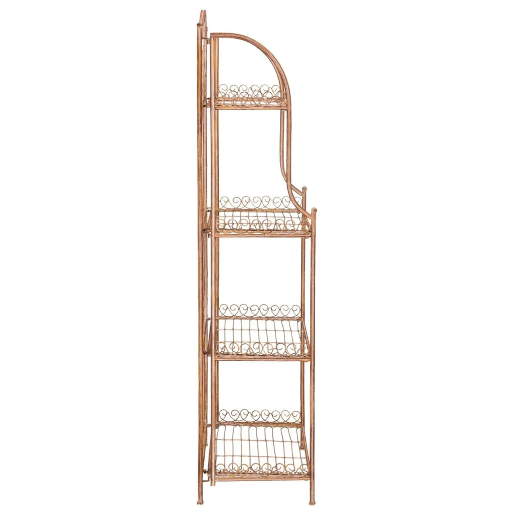 Scaffale portateglie da esterno SAFAVIEH Bryn in ferro battuto in stile vittoriano a 4 ripiani - 25 In. W x 15 In. D x 63 In. H - 25W x 15D x 63H