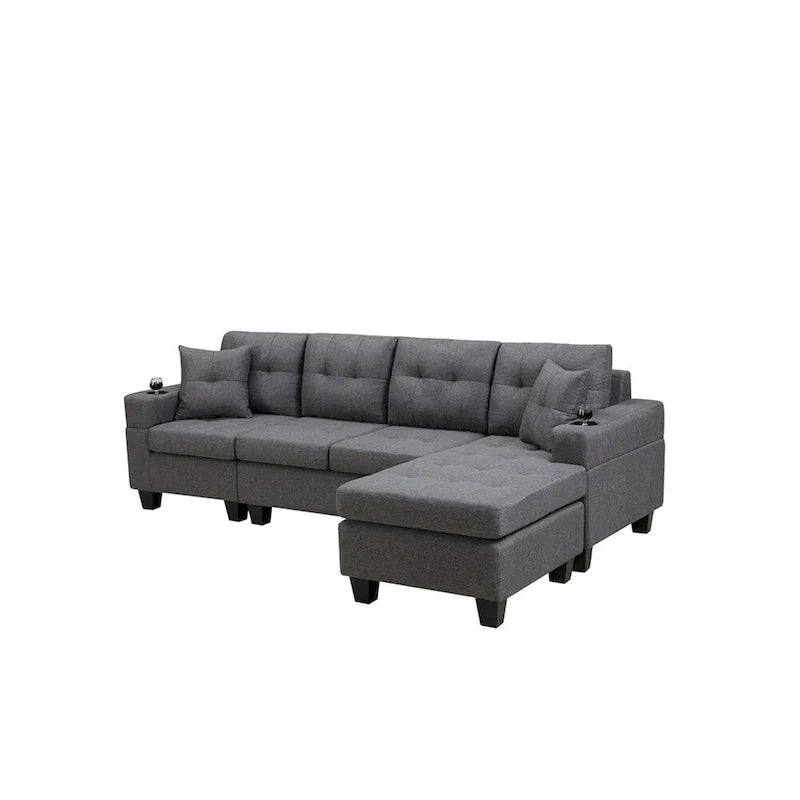 Modularna sofa za dnevnu sobu s ležaljkom u obliku slova L i držačem za čaše