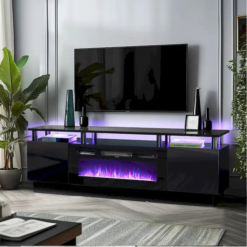 Mobile TV con caminetto da 70" con caminetto elettrico da 36"