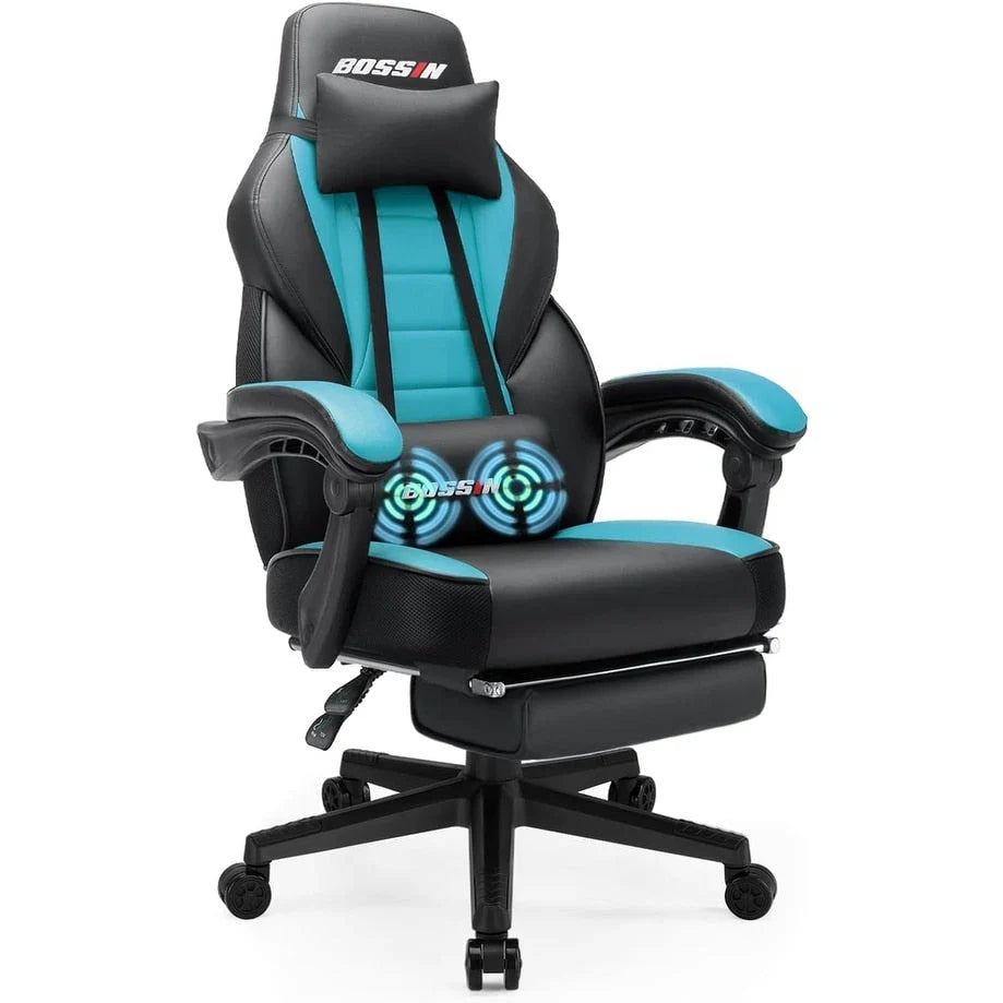 Sedia da gaming BOSSIN in stile corsa, per gamer robusti e alti, portata 300 lbs, schienale alto, sedia da computer
