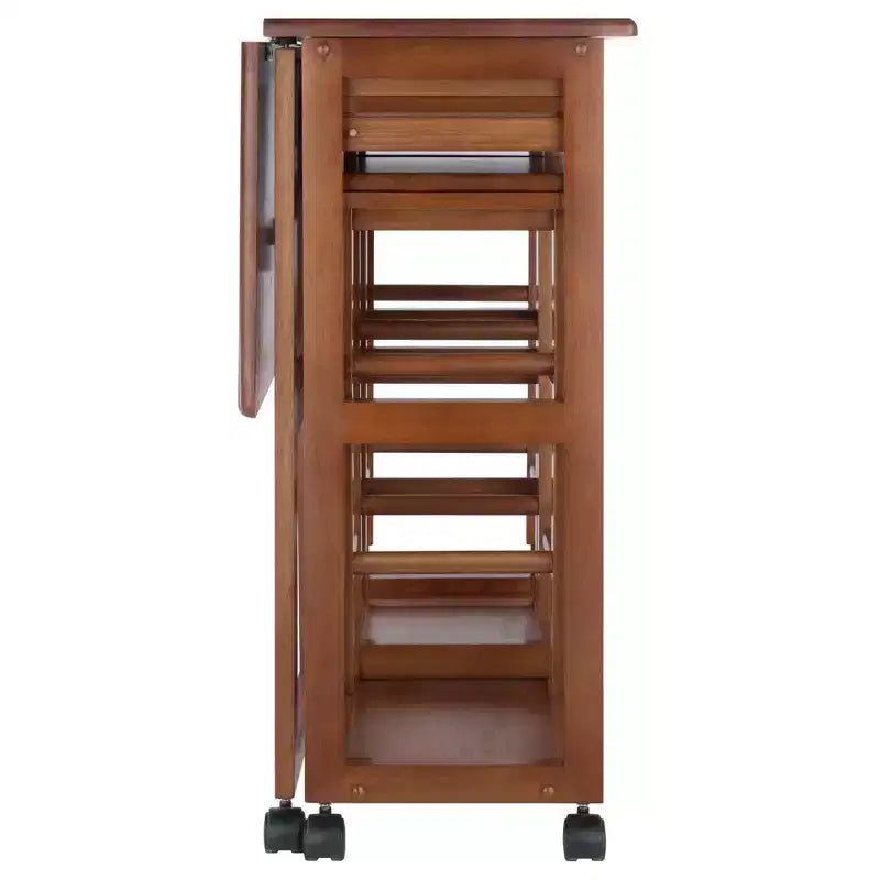 Set da pranzo pieghevole salvaspazio 3 pezzi Suzanne in teak - Winsome: compatto, cassetti contenitore e 2 sgabelli