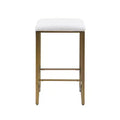 Ink+Ivy 26" Marino Backless Upholstered Counter Height Barstool: Bronze Finish, Padded Seat