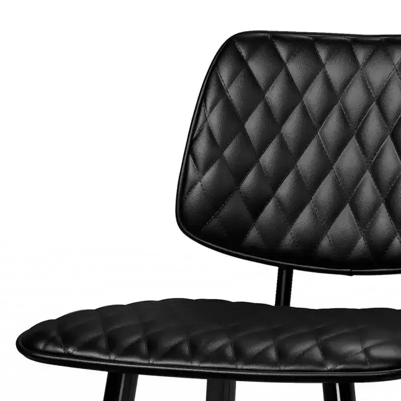 WyndenHall Set of 2 Skyla Counter Height Barstools Black: Quilted Upholstery, Plywood Frame, Footrest