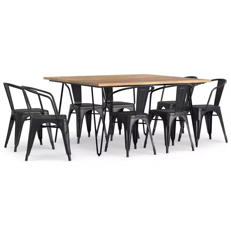 Set da pranzo WyndenHall Elisse Moreno 9 pezzi nero anticato/argento