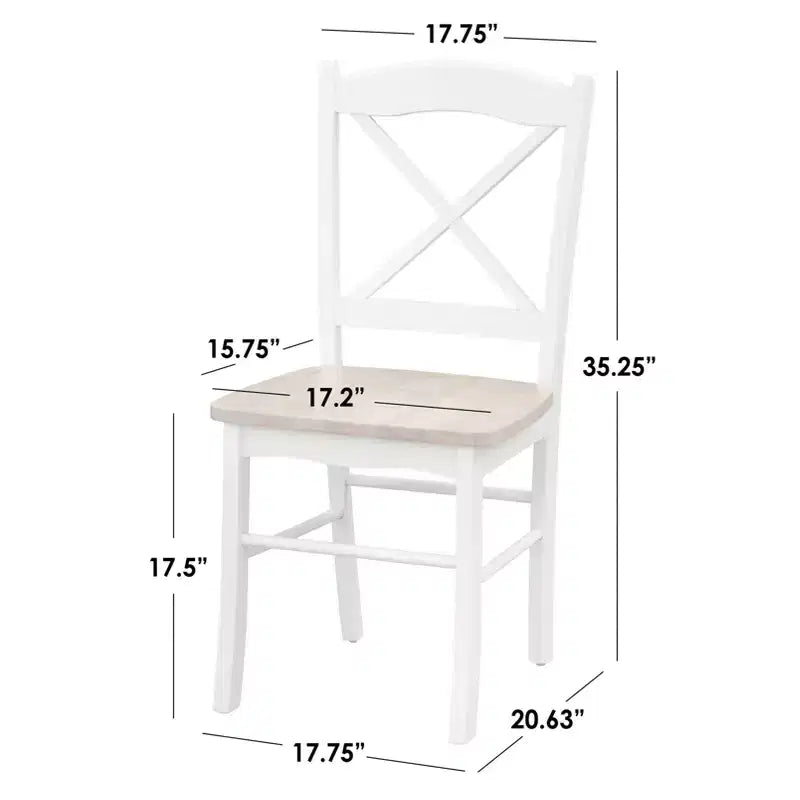 Set da pranzo rettangolare Buylateral 6 pezzi Tiffany Farmhouse con panca Bianco/Naturale