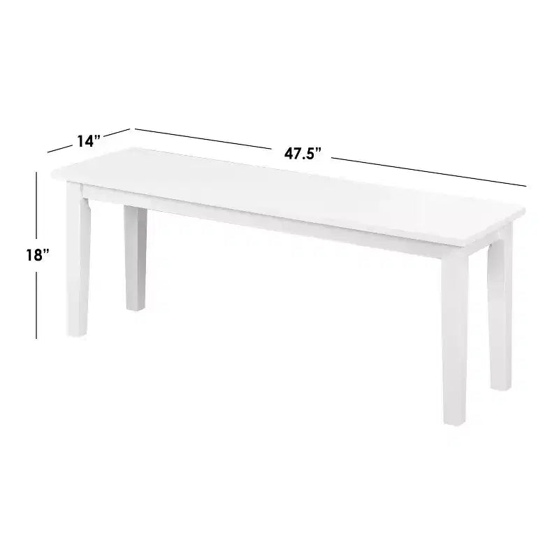 Set da pranzo rettangolare Buylateral 6 pezzi Tiffany Farmhouse con panca Bianco/Naturale