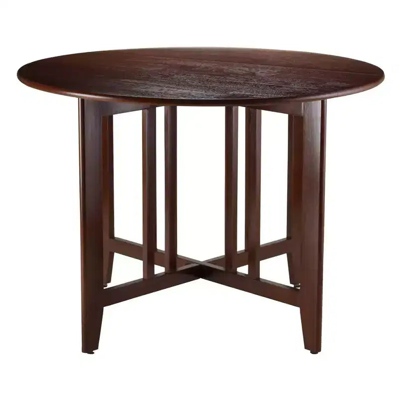 Set da pranzo Alamo rotondo con ribalte, 3 pezzi, con 2 sedie con schienale a pioli Legno/Rosso - Winsome