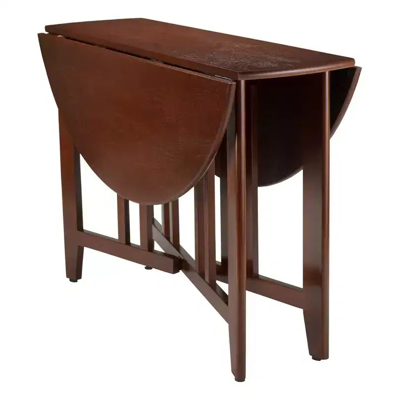 Set da pranzo Alamo rotondo con ribalte, 3 pezzi, con 2 sedie con schienale a pioli Legno/Rosso - Winsome