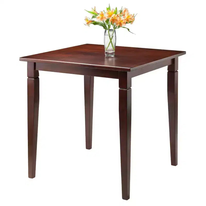 Set 3 pz tavolo da pranzo Kingsgate con 2 sedie Hamilton Ladder Back Legno/Marrone - Winsome: Moderno di metà secolo, Quadrato, Fisso