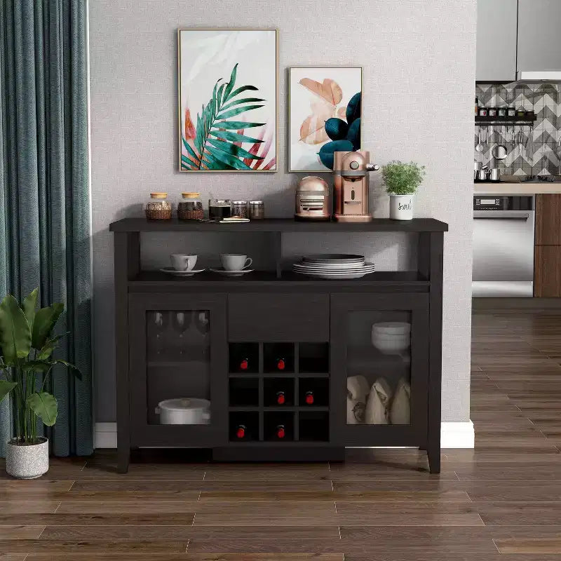Farzon Transitional 9 Bottiglie Credenza Portabottiglie Espresso