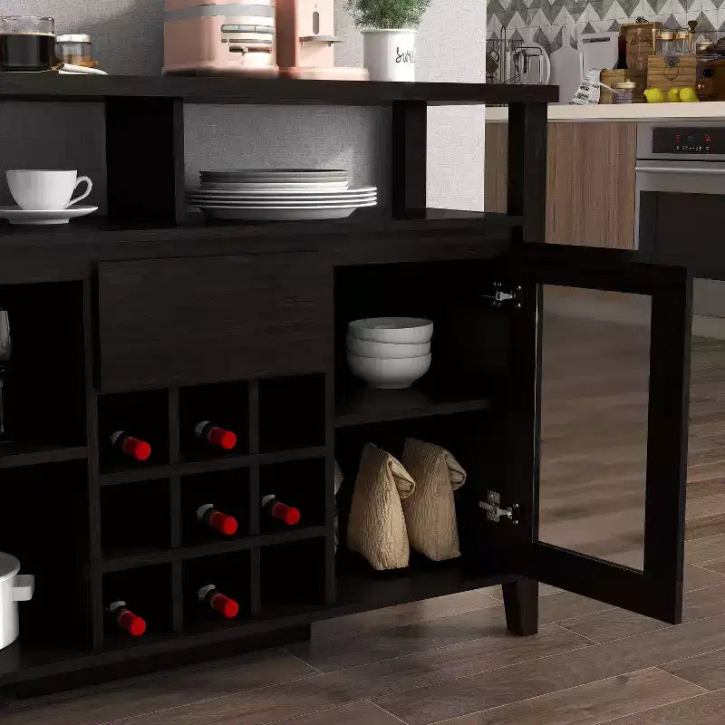 Farzon Transitional 9 Bottiglie Credenza Portabottiglie Espresso
