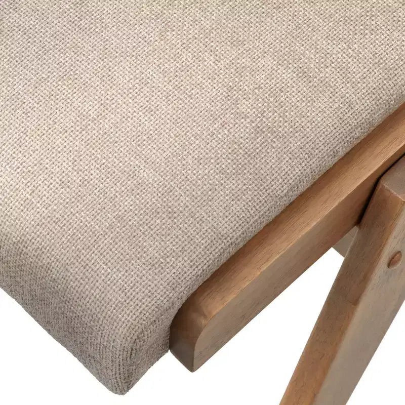 Set da pranzo Lifestorey 5 pezzi Baywood Mid Century in legno massello, rovere chiaro/beige