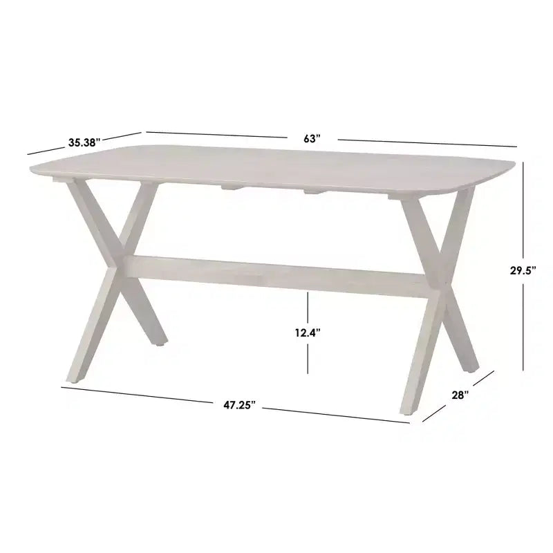 Set da pranzo Lifestorey 5 pezzi Baywood Mid Century in legno massello, rovere chiaro/beige