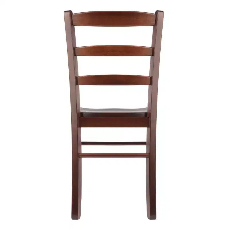 Set da pranzo Alamo Drop Leaf da 5 pezzi con sedie Ladder Back Legno/Noce - Winsome: Tavolo rotondo, base a 4 gambe