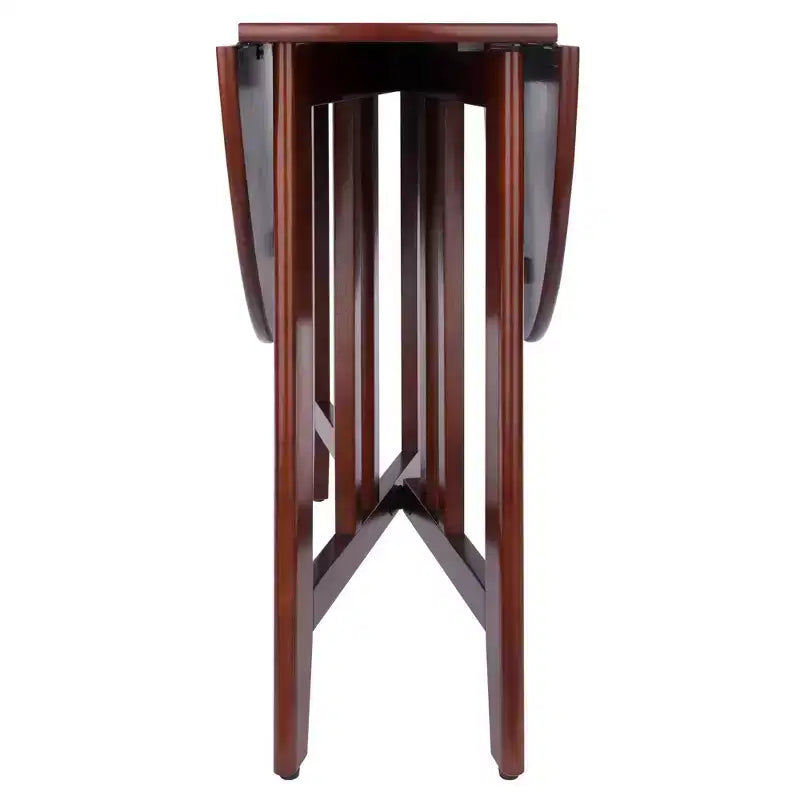 Set da pranzo Alamo Drop Leaf da 5 pezzi con sedie Ladder Back Legno/Noce - Winsome: Tavolo rotondo, base a 4 gambe