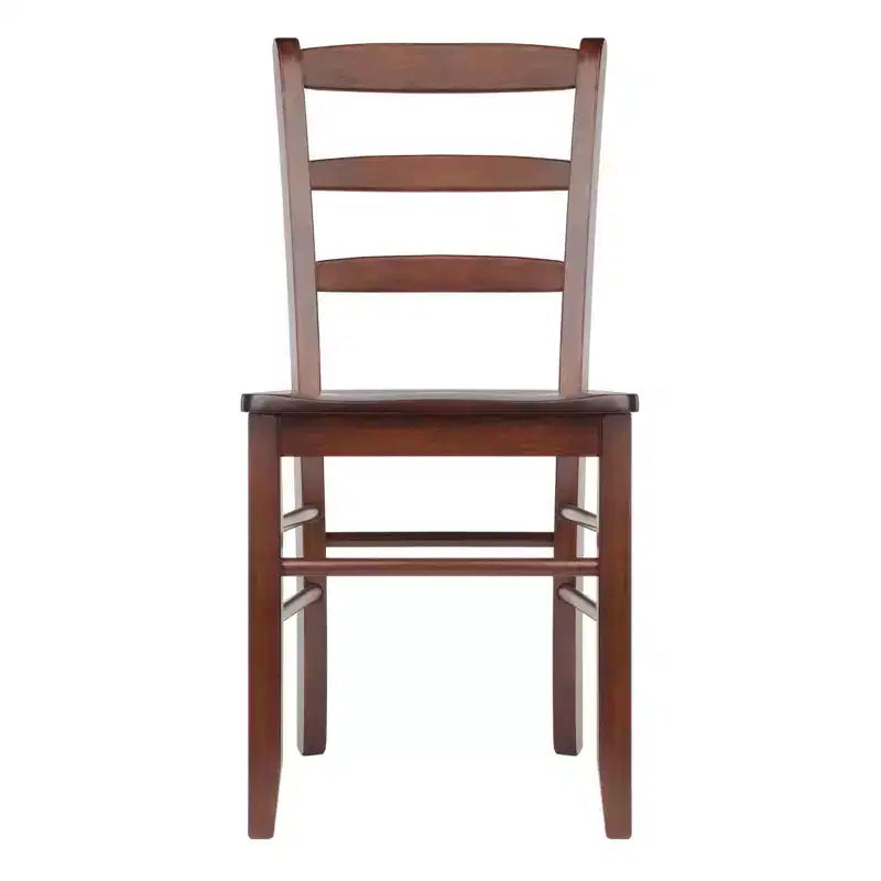 Set da pranzo Alamo Drop Leaf da 5 pezzi con sedie Ladder Back Legno/Noce - Winsome: Tavolo rotondo, base a 4 gambe