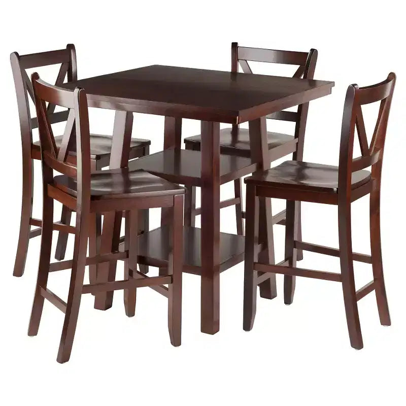 5pc Orlando Counter Height Dining Sets with Storage & Cushion Stools - Winsome