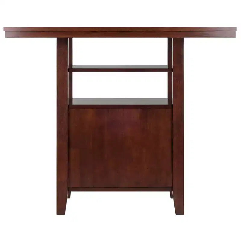 Set da pranzo Winsome 3 pezzi Albany, altezza bancone, con sgabelli con schienale a pioli, noce: stile tradizionale, tavolo rettangolare 4 posti