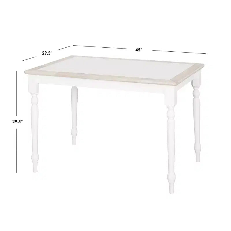 Set da pranzo rettangolare Buylateral 5 pezzi Tara Farmhouse con piano in piastrelle e sedie a fuso Bianco/Naturale