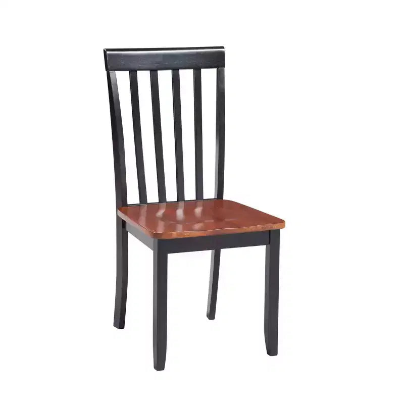 Set da pranzo Bloomington 5 pezzi nero e ciliegio - Boraam: stile tradizionale, struttura in legno di gomma, gambe affusolate, tavolo rettangolare