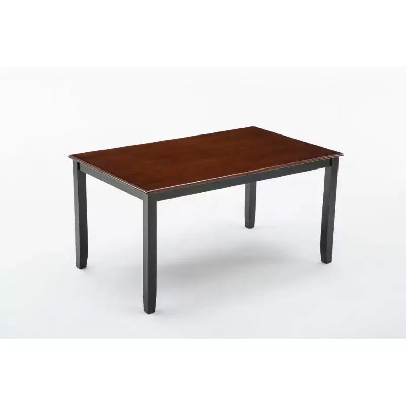 Set da pranzo Bloomington 5 pezzi nero e ciliegio - Boraam: stile tradizionale, struttura in legno di gomma, gambe affusolate, tavolo rettangolare