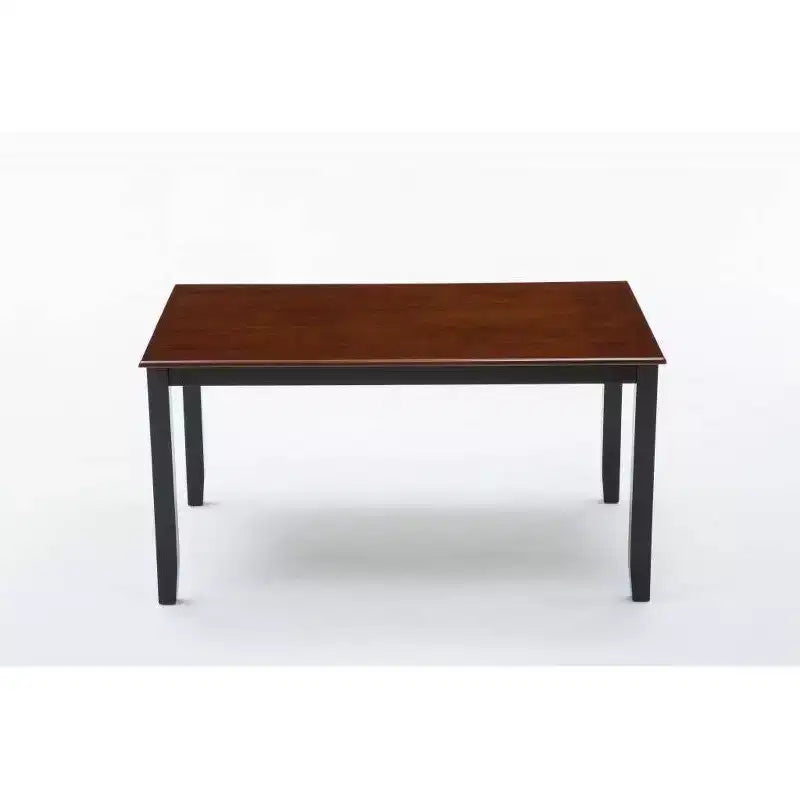 Set da pranzo Bloomington 5 pezzi nero e ciliegio - Boraam: stile tradizionale, struttura in legno di gomma, gambe affusolate, tavolo rettangolare