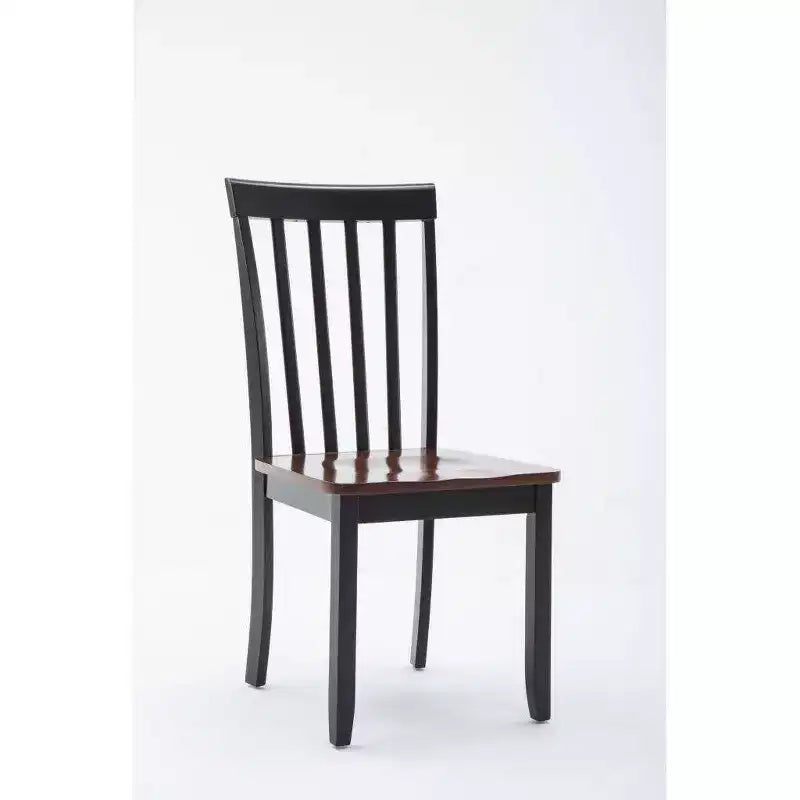 Set da pranzo Bloomington 5 pezzi nero e ciliegio - Boraam: stile tradizionale, struttura in legno di gomma, gambe affusolate, tavolo rettangolare