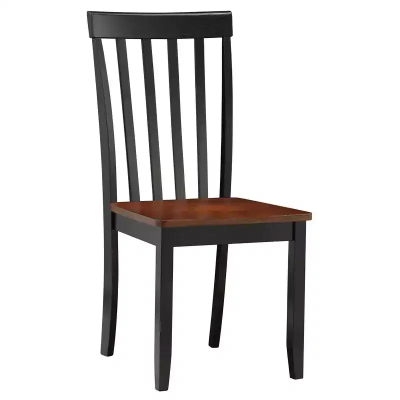 Set da pranzo Bloomington 5 pezzi nero e ciliegio - Boraam: stile tradizionale, struttura in legno di gomma, gambe affusolate, tavolo rettangolare